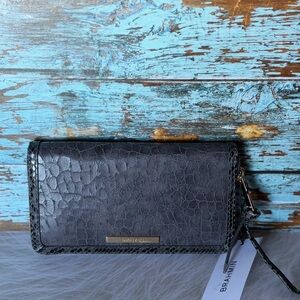 Brahmin Suri Wallet Charcoal  Zostera Genuine Leather NWT Animal print $185 FIRM